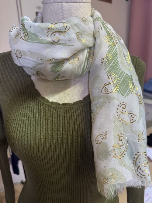 Foulard imprimé cachemire vert
