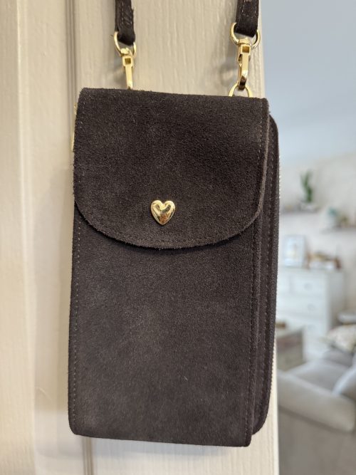 Pochette de téléphone et porte feuille chocolat Anas