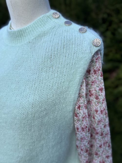 Pull sans manche Liam vert d'eau