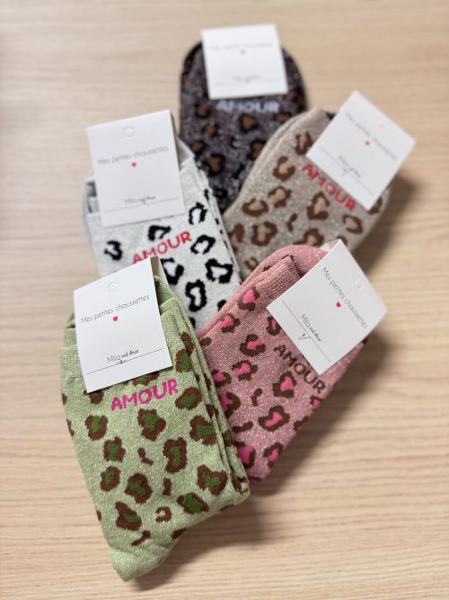 Chaussettes léopard "AMOUR"