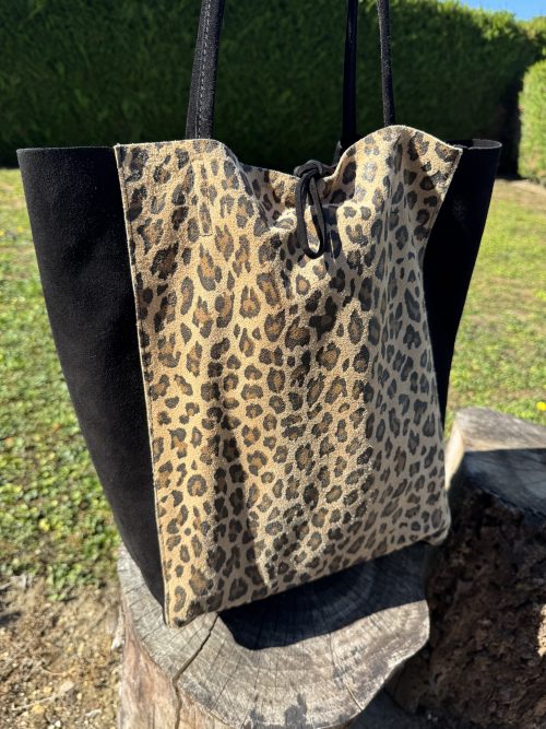 Sac cuir léopard