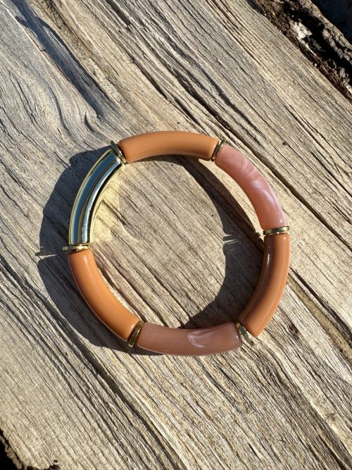 Bracelet élastique multi couleurs orange