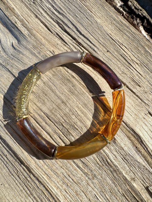 Bracelet élastique multi couleurs chocolat