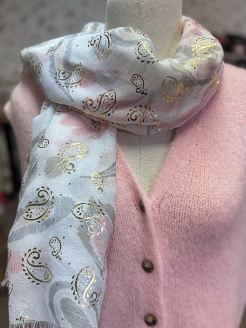 Foulard imprimé cachemire rose