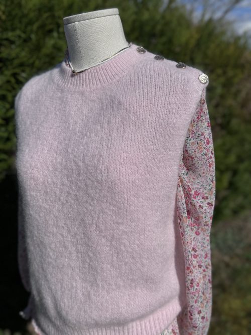 Pull sans manche Liam rose