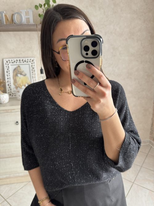 Pull romy irisé noir