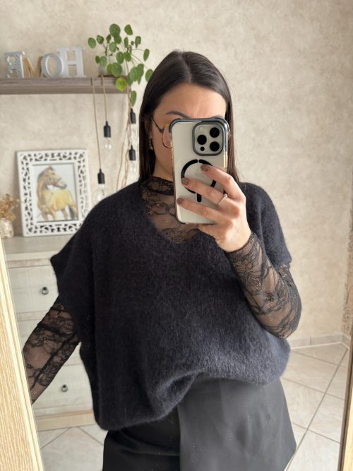 Pull oversized Isa noir