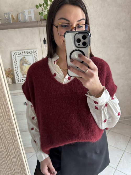Pull oversized Isa bordeaux