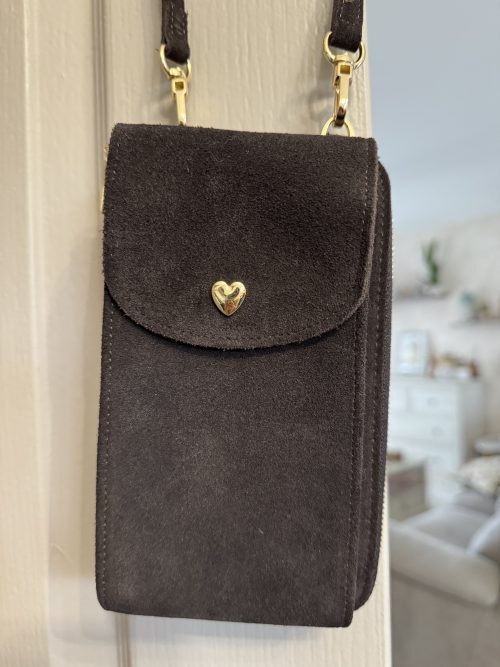 Pochette de téléphone et porte feuille chocolat Anas