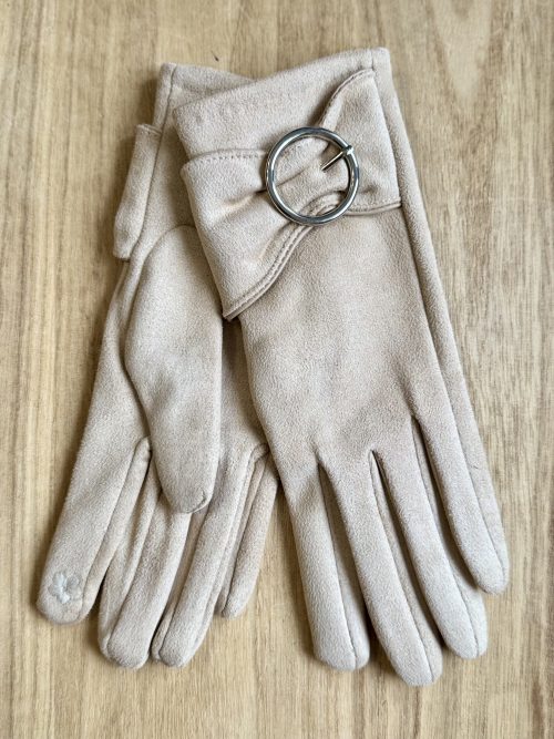 Gants sable à boucles