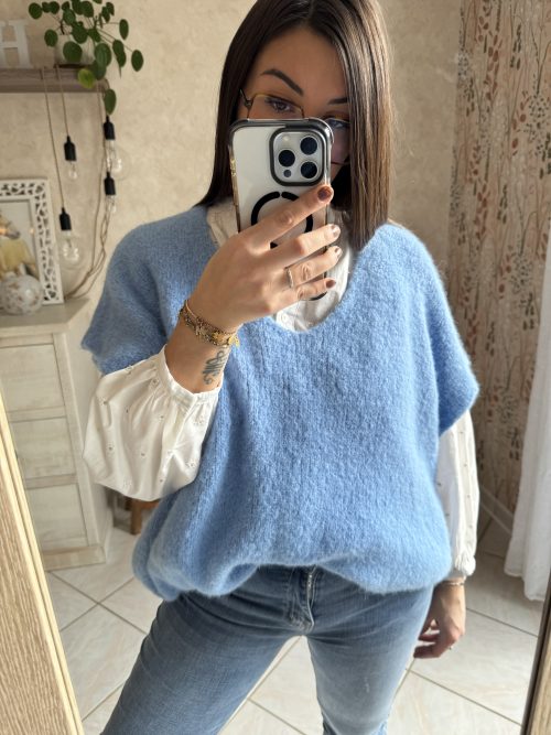 Pull oversized Isa bleu ciel