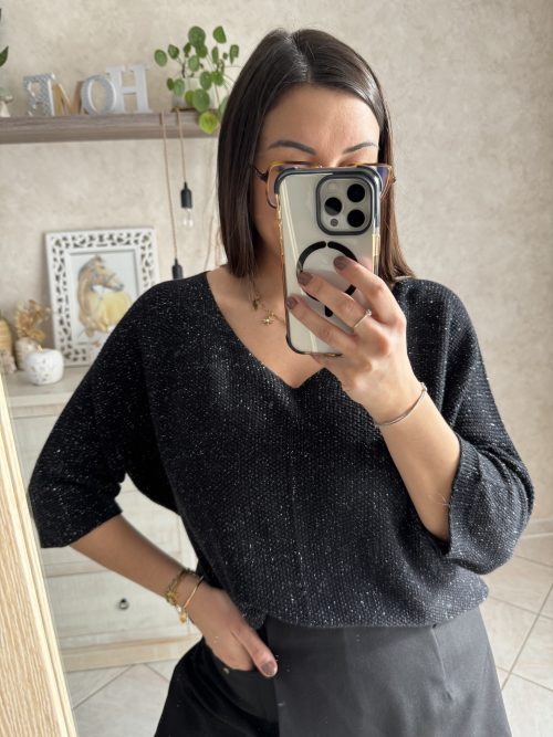 Pull romy irisé noir