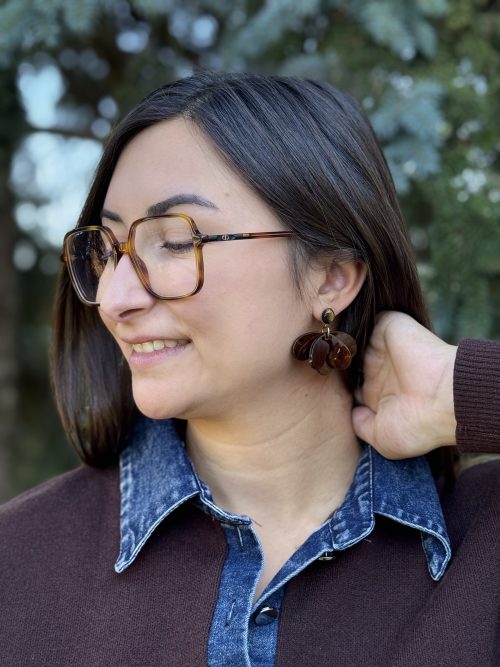Boucles d'oreilles pétales chocolat