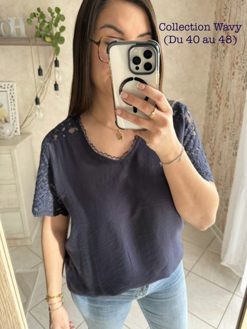 Haut Suzy bleu marine