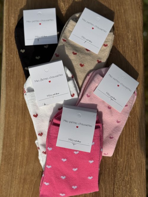 Chaussettes petits coeurs adultes