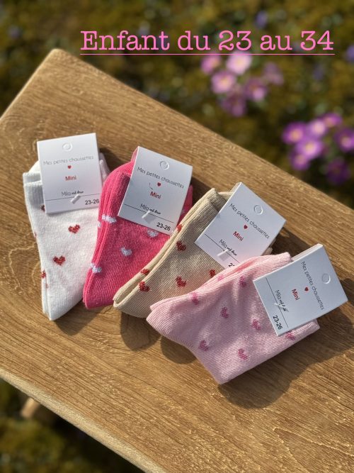 Chaussettes enfants petits coeurs