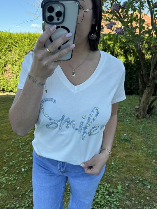 Tee shirt liberty smile uni bleu ciel