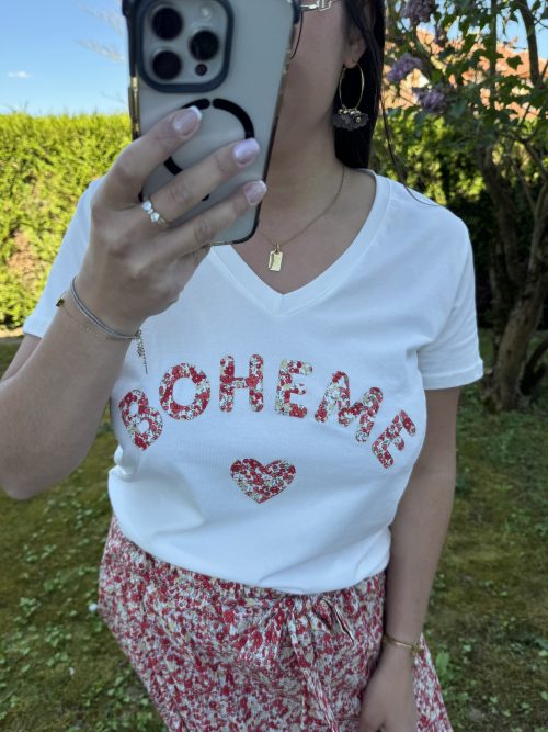 Tee shirt liberty boheme rouge