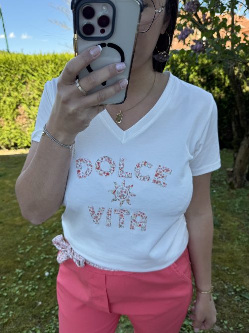 Tee shirt liberty Dolce vita corail